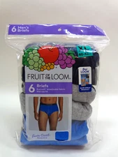 Fruit of the Loom Mens Brief Underwear 6 Pack Assorted Colors Mid Rise Size XL