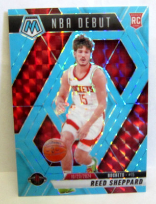 Reed Sheppard RC 2024-25 Mosaic Blue Fluorescent  Prizm Refractor Rookie#67/75!