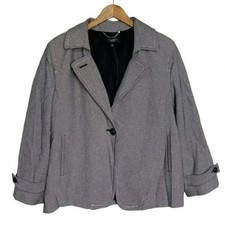 Talbots Women's 18W Black White Dotted Blazer Swing Jacket Preppy Office wear