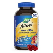 Nature's Way Alive! Men’s 50 Plus Multivitamin Gummy, 150 Count (Pack of 1)