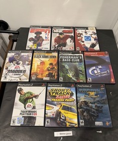 Sony Playstation 2 PS2 Fat Bundle 2 Controllers Memory Card 10games Tested