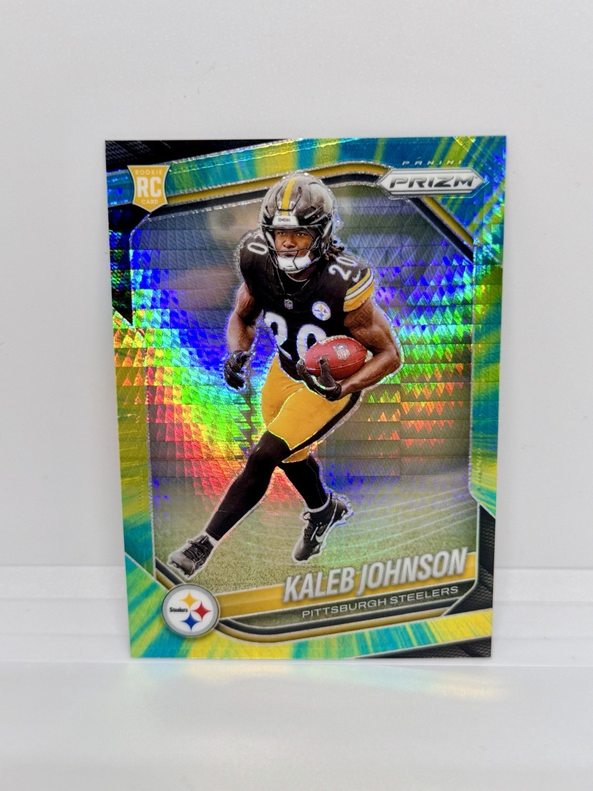 KALEB JOHNSON Rookie 2025 Panini Prizm Hyper /200 Pittsburgh Steelers RC #375
