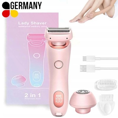 Elektrischer Rasierer für Frauen, 2-In-1 Damenrasierer Gesicht Bart Schnurrbart