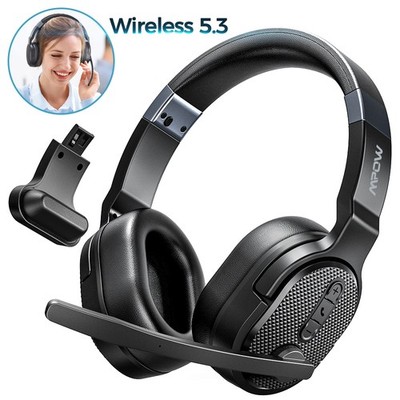 Detachable Trucker Bluetooth Headset Noise Canceling Wireless Headphone Mute Mic