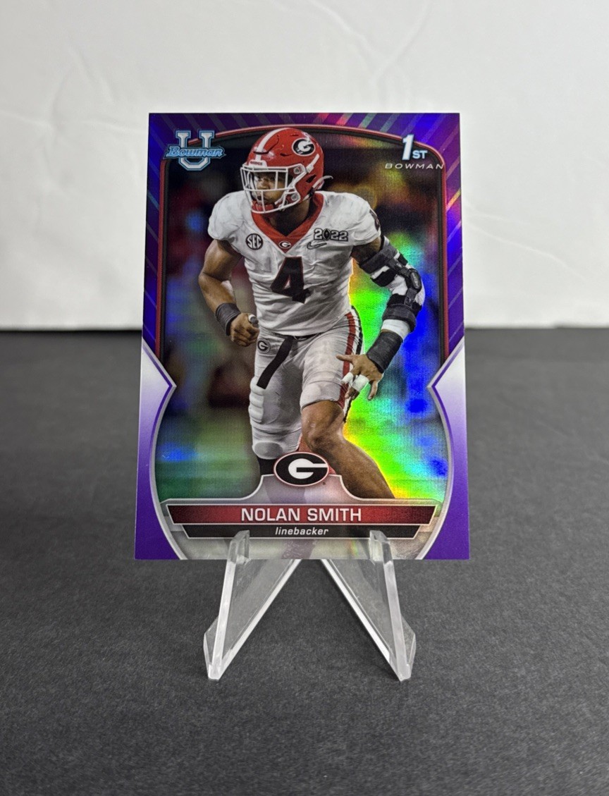 2022 Bowman University Chrome - Nolan Smith #33 Purple Refractor /399 (RC)