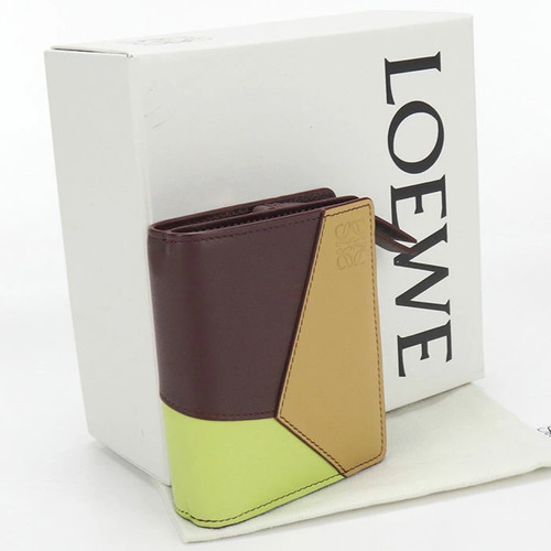 LOEWE Puzzle Bifold Wallet C510Z41X10 Multi Leather Used