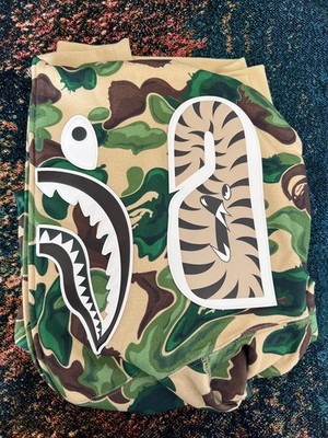 Bape Art Camo Full Zip Shark Hoodie - Size 2XL - Green - Made in