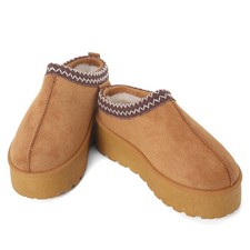 Women Ladies Mules Slippers Platform Warm Winter Mini Suede Splash Proof Shoes