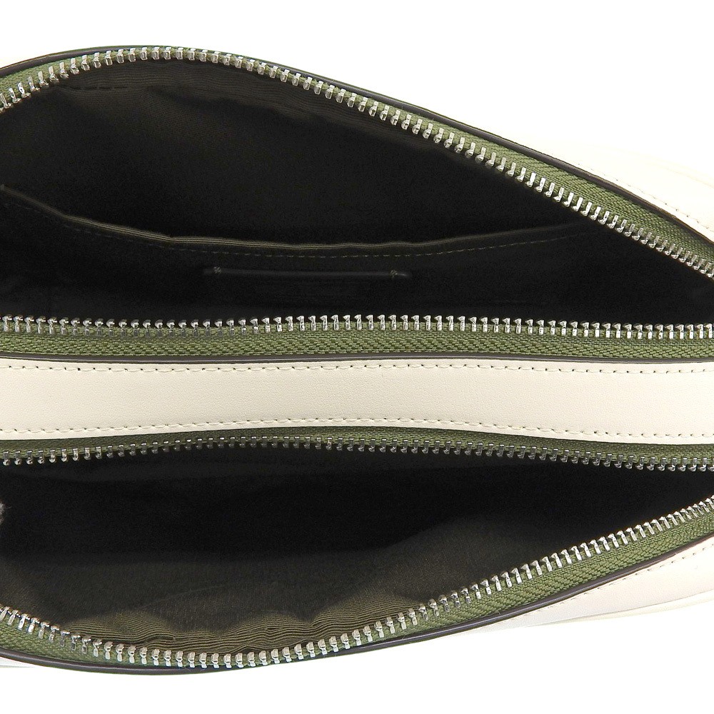 Good condition COACH Leather PVC Signature Shoulder Bag Women s Green Off White thumbnail 6