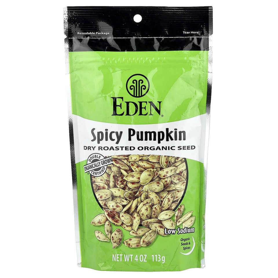 Organic Spicy Pumpkin Seeds, Dry Roasted, 4 oz (113 g)