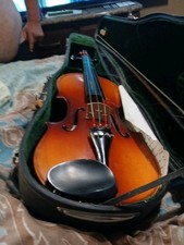 Acoustic Violin Brown Varnish 4-String with Chinrest and Hard Case