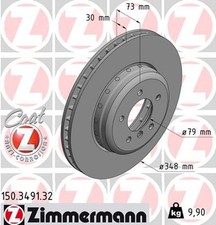 2x ZIMMERMANN Bremsscheibe FORMULA F 150.3491.32 f�r Z4 BMW E89 Roadster sDrive