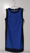 Lauren Ralph Lauren Dress Color Block Royal Blue Black Sleeveless Womens Size 8