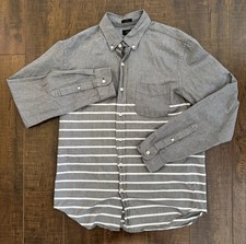 J. Crew Shirt Men's Medium Slim Fit Oxford Button Down Striped Long Sleeve