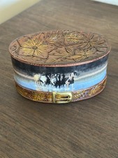 Southwestern Western Horse Soap Dish Holder Floral Etched
