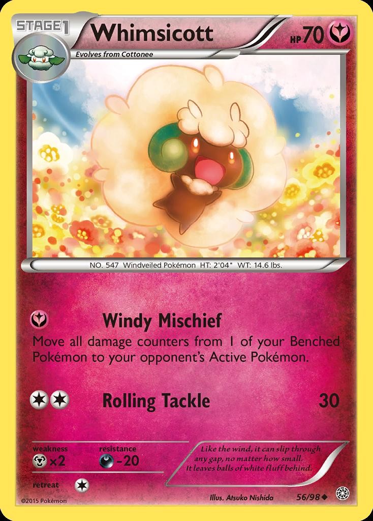 Pokemon Whimsicott (56/117) Ancient Origins LP REVERSE HOLO