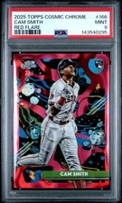 2025 TOPPS COSMIC CHROME RED FLARE #166 CAM SMITH ROOKIE RC 2/5 PSA 9