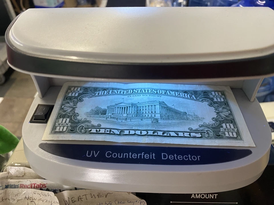 1990 $10 FRN OVER INK ERROR  - Image 3 of 4