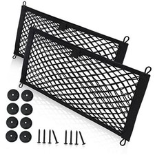 Small Cargo Net for Car Trunk Storage - 2 Pack Elastic Mesh Net 21x9.8 Inch