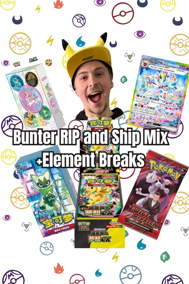 Pokémon Element Breaks und Bunter Rip+Ship, Mega Dream, Gem Pack, DE + CN