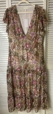 Baevely Boho Floral Midi Dress Size 2X
