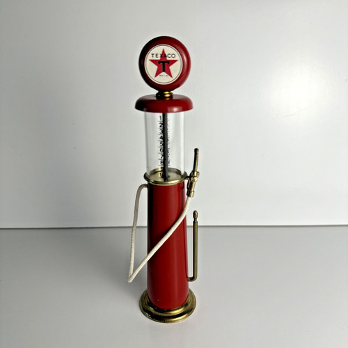 Vintage Texaco Visible Gas Pump Miniature Replica Model 7.5" Red & Brass Colors