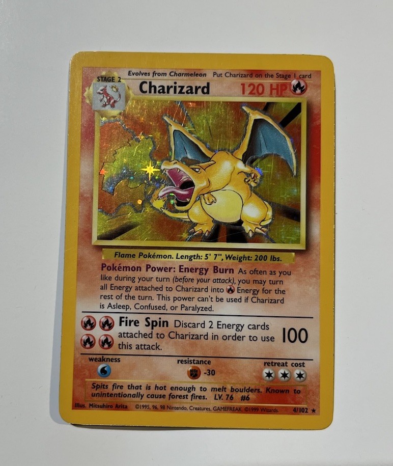 Pokemon Base Set Charizard 4/102 Holo Unlimited WOTC Vintage LP/MP