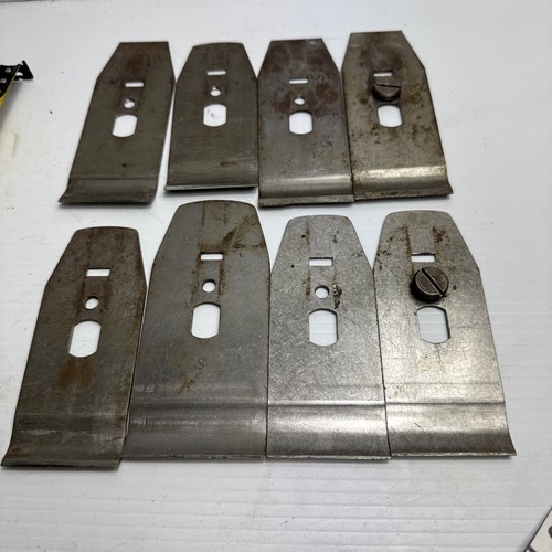 Vintage Chip Breakers Backing Irons Plane Parts Woodworking May Suit Stanley Etc - Picture 1 of 10