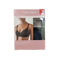 Calvin Klein 2-Pack Lightly Lined Wireless Bra Brushed Microfiber, Multicolor, M