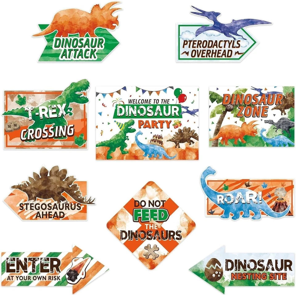 Decorações de festa de aniversário de dinossauro WERNSAl - 10 peças decoração de festa de aniversário de dinossauro... - Imagem 2 de 4