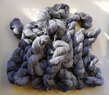 21 x 25g Hanks of 100% Double Crepe Knitting Wool  in Mid Grey
