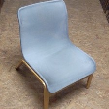 Homcom Loungesessel grau gepolstert Holzgestell helles Holz 60x50x40