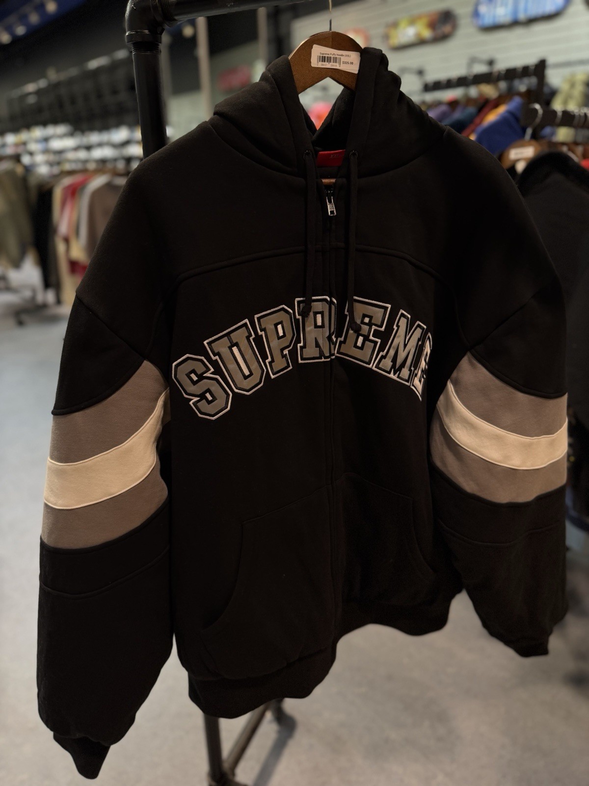 Supreme Filled Zip Up Hooded Sweatshirt Black Size XXL Brand New 2026 Rare image 2