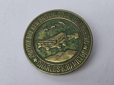CHARLES K. HAMILTON AVIATION DAY NEW BRITAIN CONNECTICUT 1910 PIN VERY NICE!!!