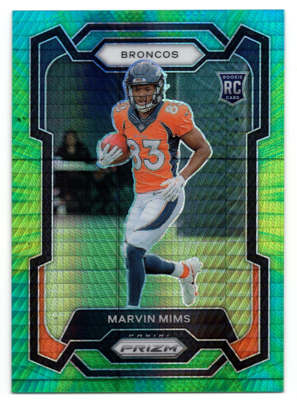 2023 Panini Prizm MARVIN MIMS #327 Hyper Prizm RC /175-Broncos