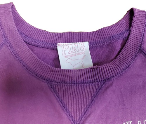 Vtg. Victoria's Secret LIVE FOR PINK Crewneck Sweatshirt Medium Dog Purple M - Picture 7 of 11