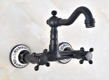 Oil Rubbed Bronze Bathroom Wall Mounted Faucet Bathroom Basin Sink Mixer Tap