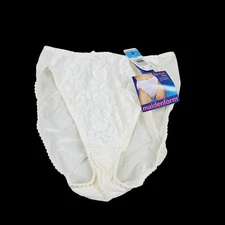 Vintage Maidenform Everyday Romance Hi Cut Brief Mesh Back Floral 90s Size 6 