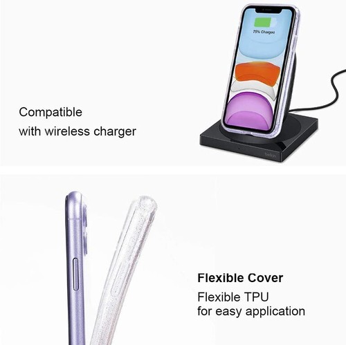 Für Revvl 6X Pro 5G Glitzer Glitzer Bling Slim Hybrid Gummi Silikon Etui Abdeckung - Bild 6 von 49