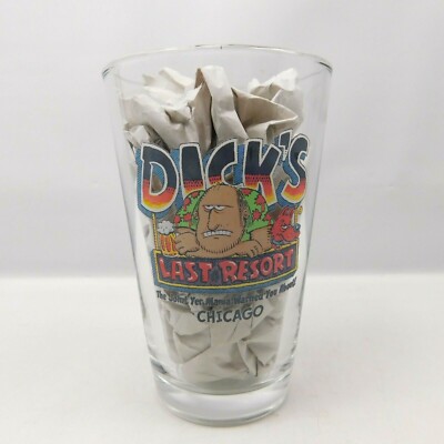 Dicks Last Resort Nashville TN 14oz Pint Beer Bar Glass Novelty Man Cave 6.75''