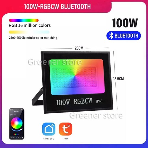 Smart RGB Flood Light LED Wifi Bluetooth Spotlight Outdoor Garden Lighting IP66 - Picture 22 of 22