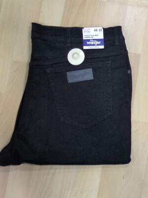 Mens Wrangler Texas Slim Fit Jeans Black Waist 44 Leg 32 UK