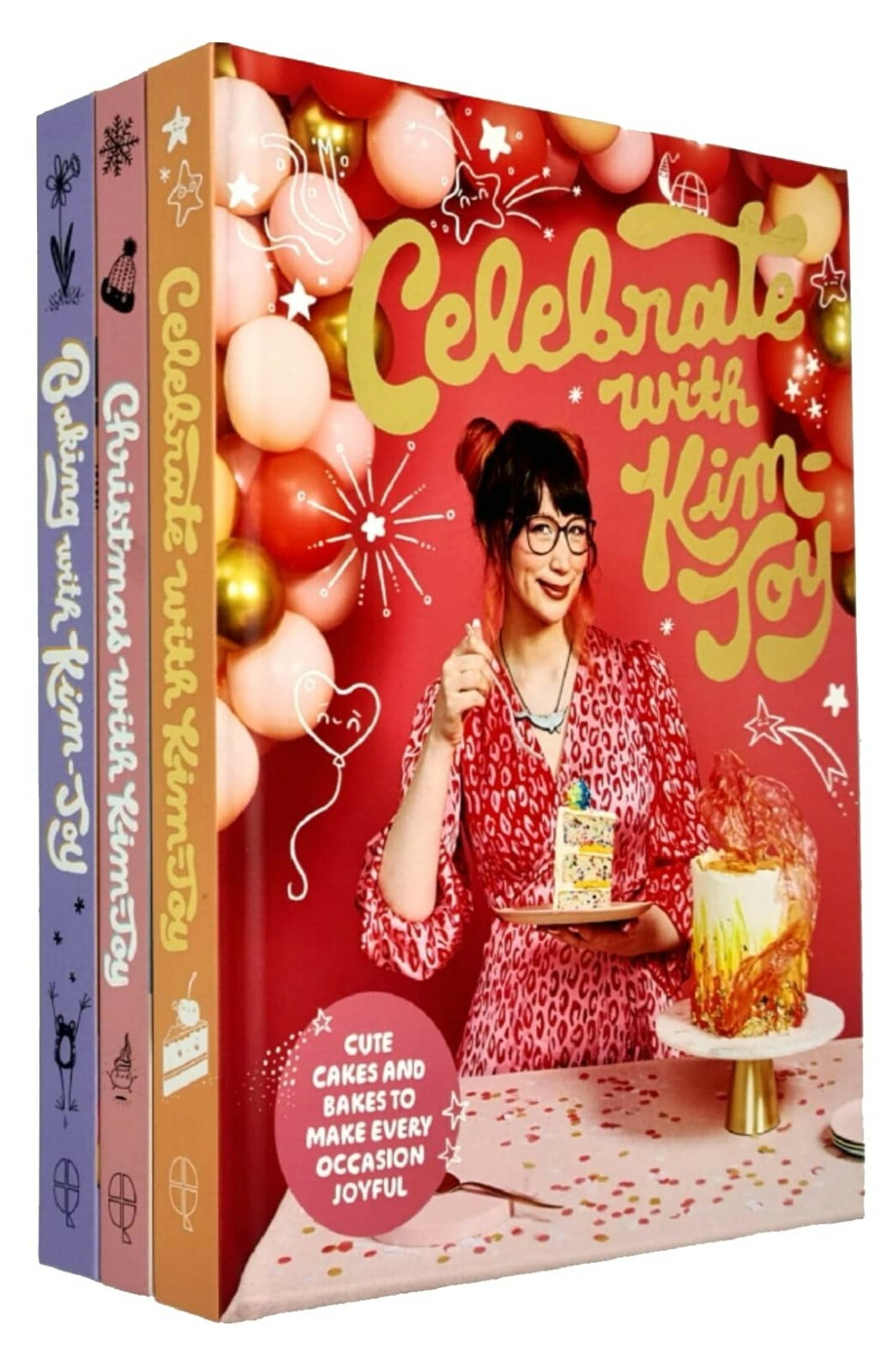 Kim-Joy 3 Books Collection Set (Baking with,Christmas,Celebrate) Hardcover NEW