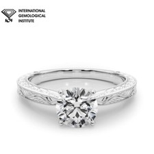 Solitär-Verlobungsring 2,00 kt im Labor gezüchteter runder Diamant Platin IGI-zertifiziert