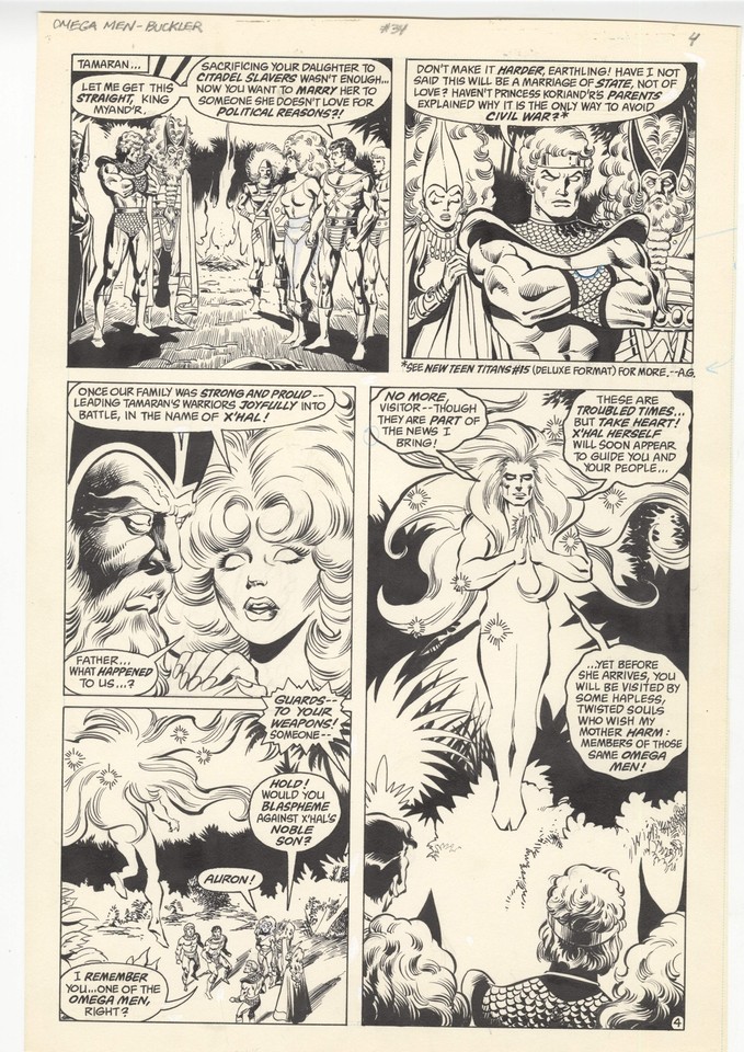 Omega Men #34 Pg 4 Original Comic Art by Rich Buckler Comic Art