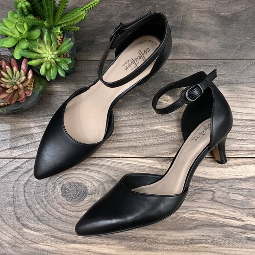 clarks pumps with strap