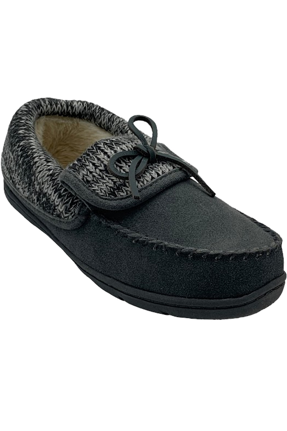 Замшевые мокасины Clarks с отделкой из свитера серого цвета 3790₽