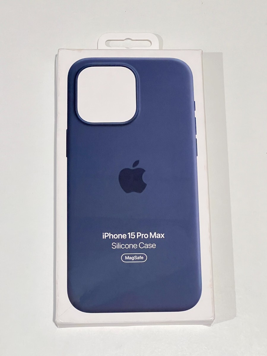GENUINE Apple Silicone Case w/ Magsafe iPhone 15 Pro Max Storm Blue