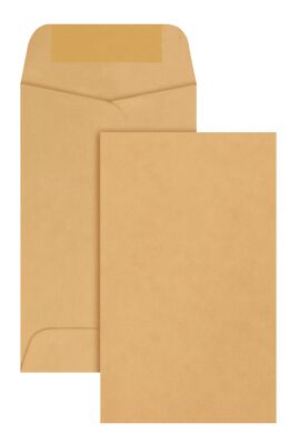 #3 Coin and Small Parts Envelopes Gummed Brown Kraft 2.5x4.25 500 per ...