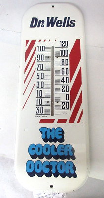 VINTAGE ADVERTISING DR WELLS  SODA TIN WALL THERMOMETER  D-332